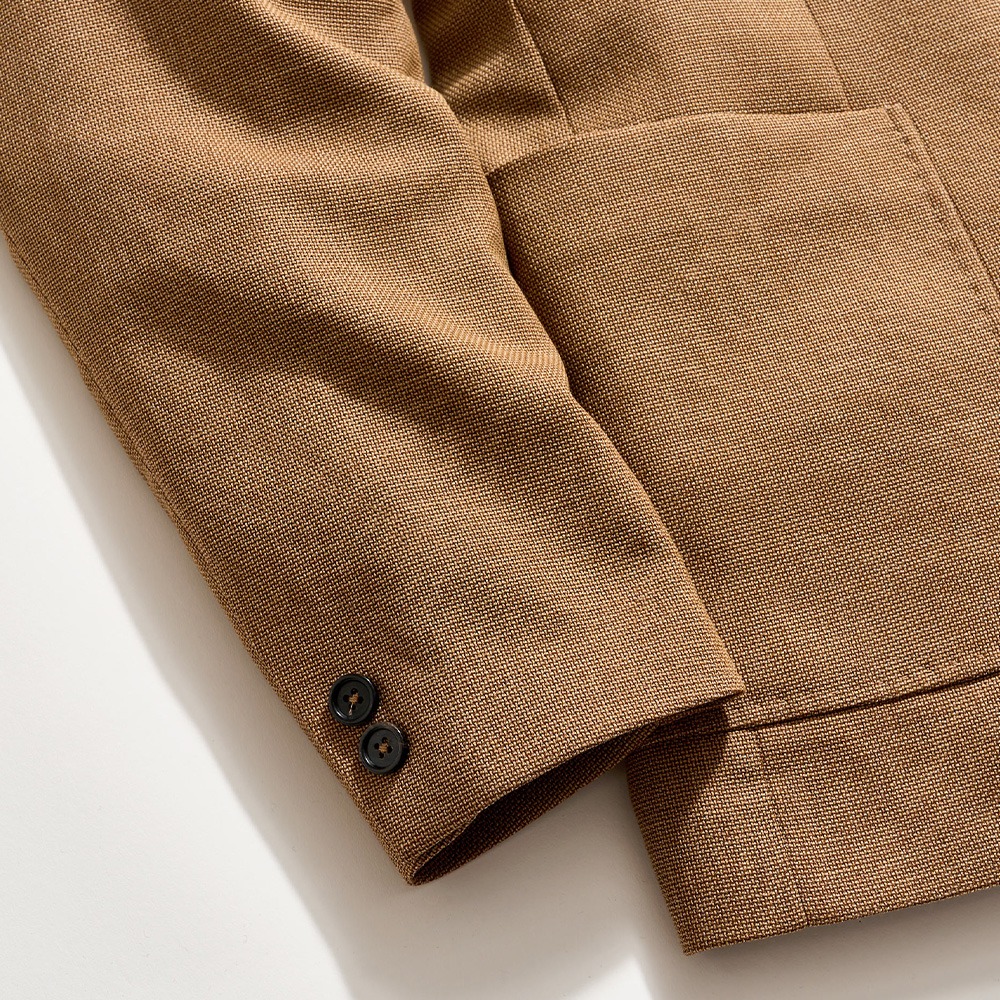 Virgin Wool Walton Jacket in Brown Basketweave | Billy Reid