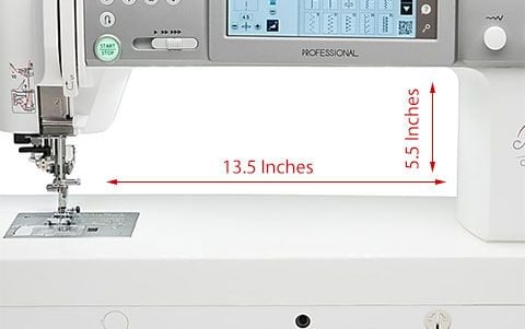 The Janome M7 Continental has a large work area