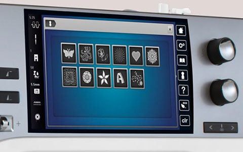 The Bernina 735 has an Embroidery Consultant, ready for when you buy the Embroidery Module.