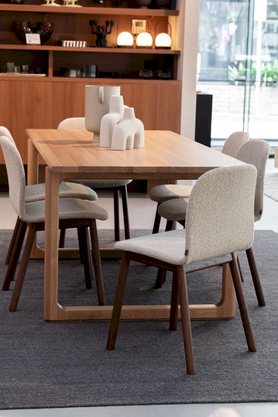 Com V1 Dining Chair - Milk-Bigello 0002 - Light Oak - Floor Stock