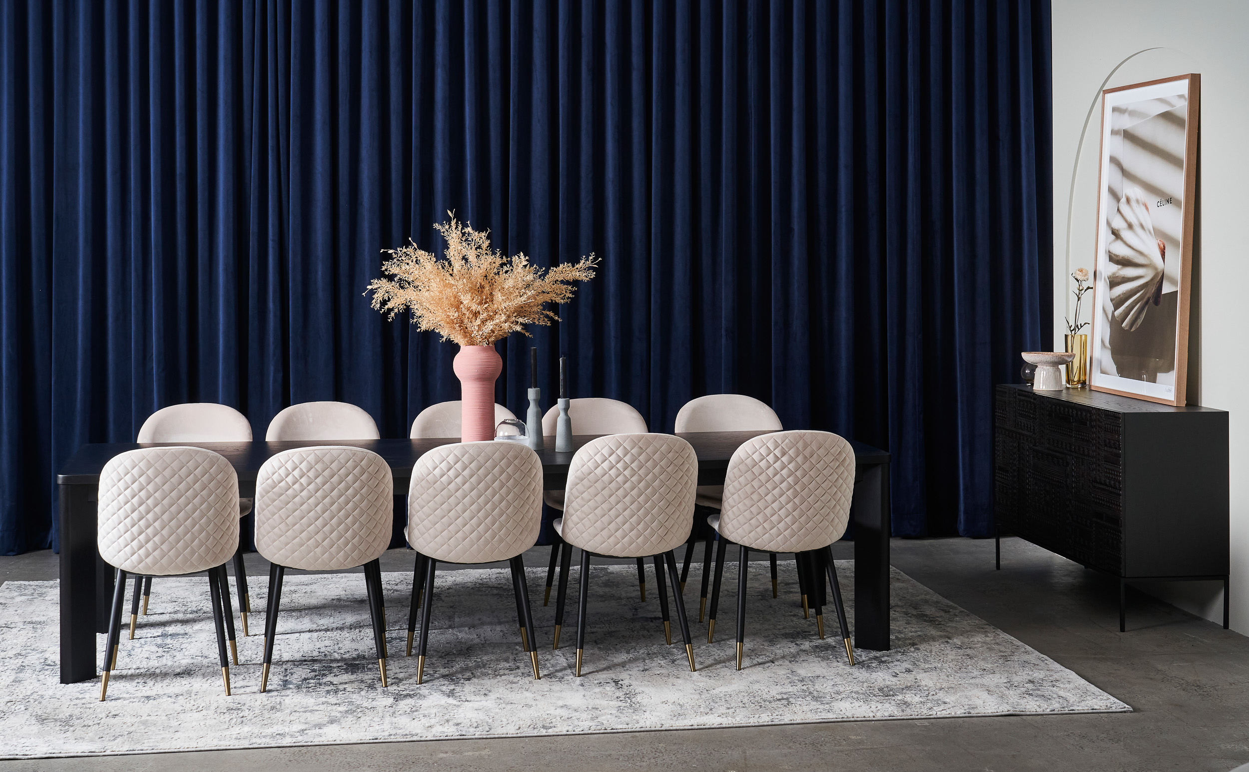 Matrix Dining Table - 1800mm - Black Oak - Floor Stock