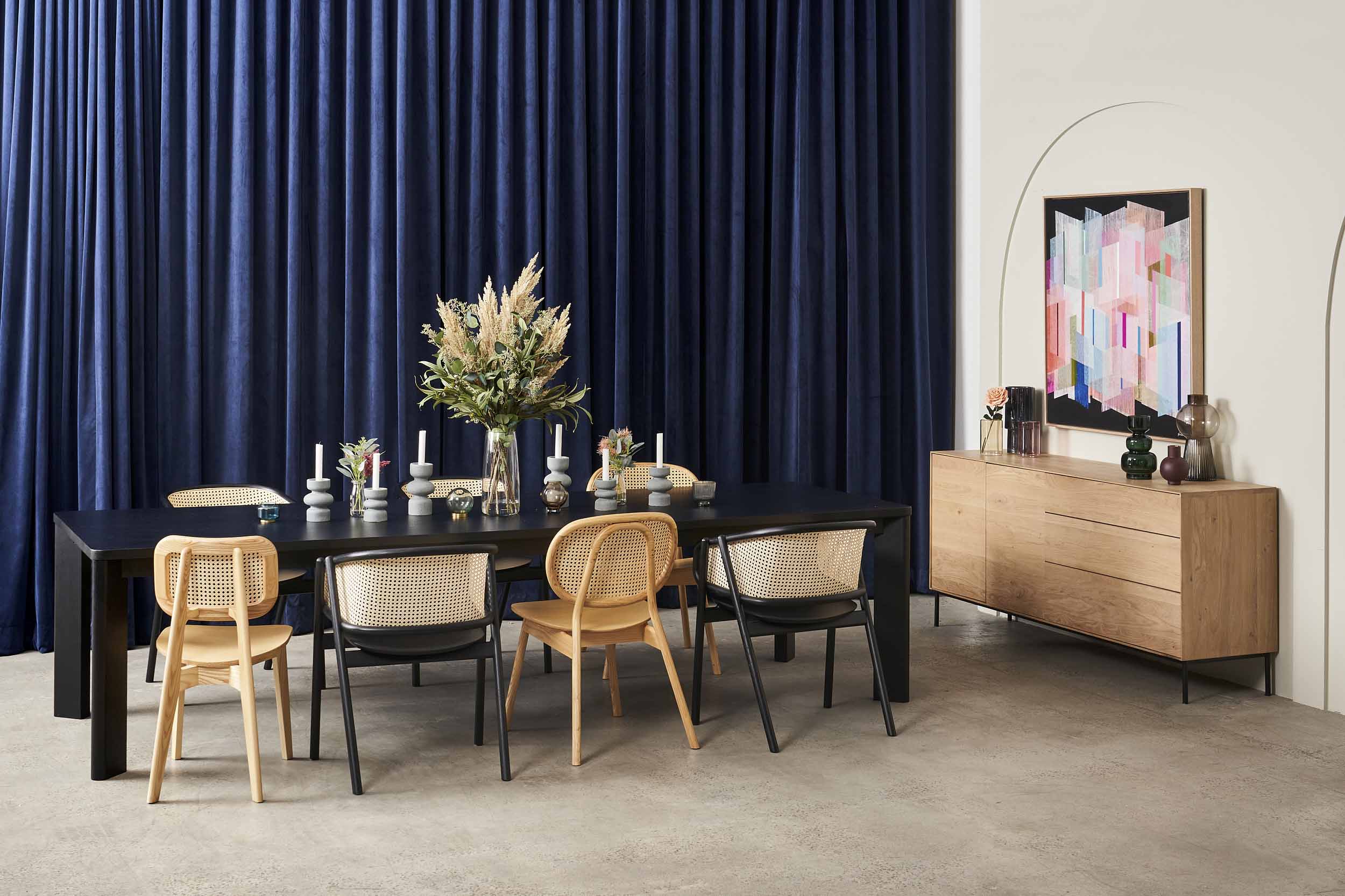 Matrix Dining Table - 1800mm - Black Oak - Floor Stock