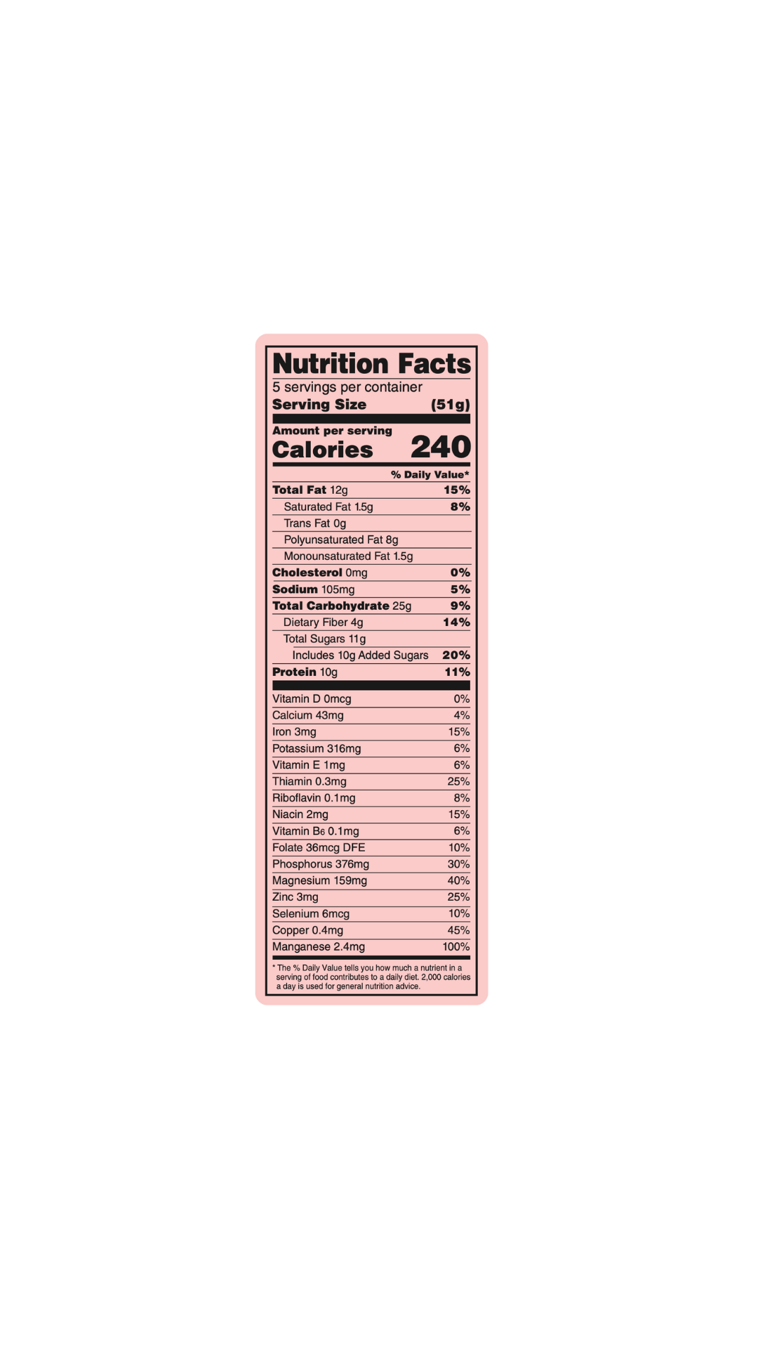 Maple & Brown Sugar Superseed Oatmeal Nutrition label