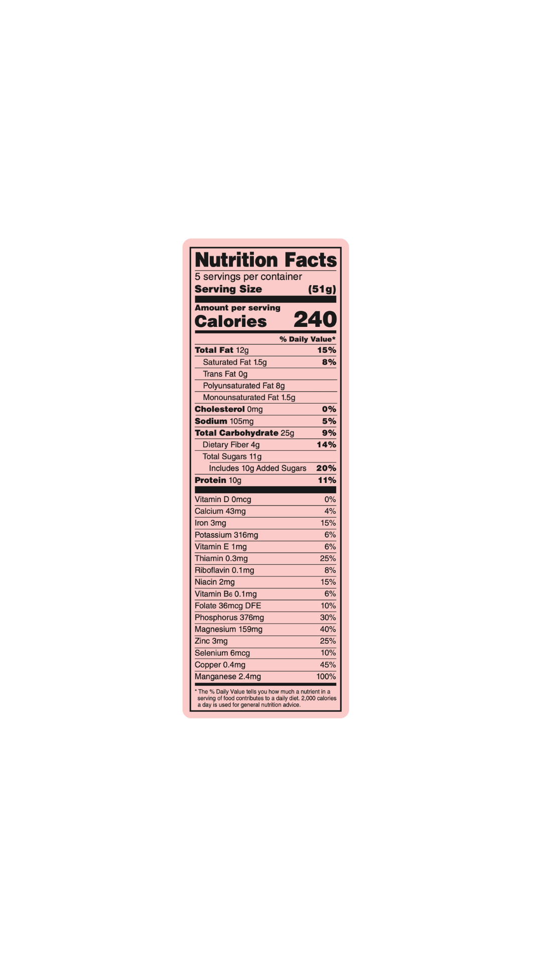 Maple & Brown Sugar Superseed Oatmeal Nutrition label