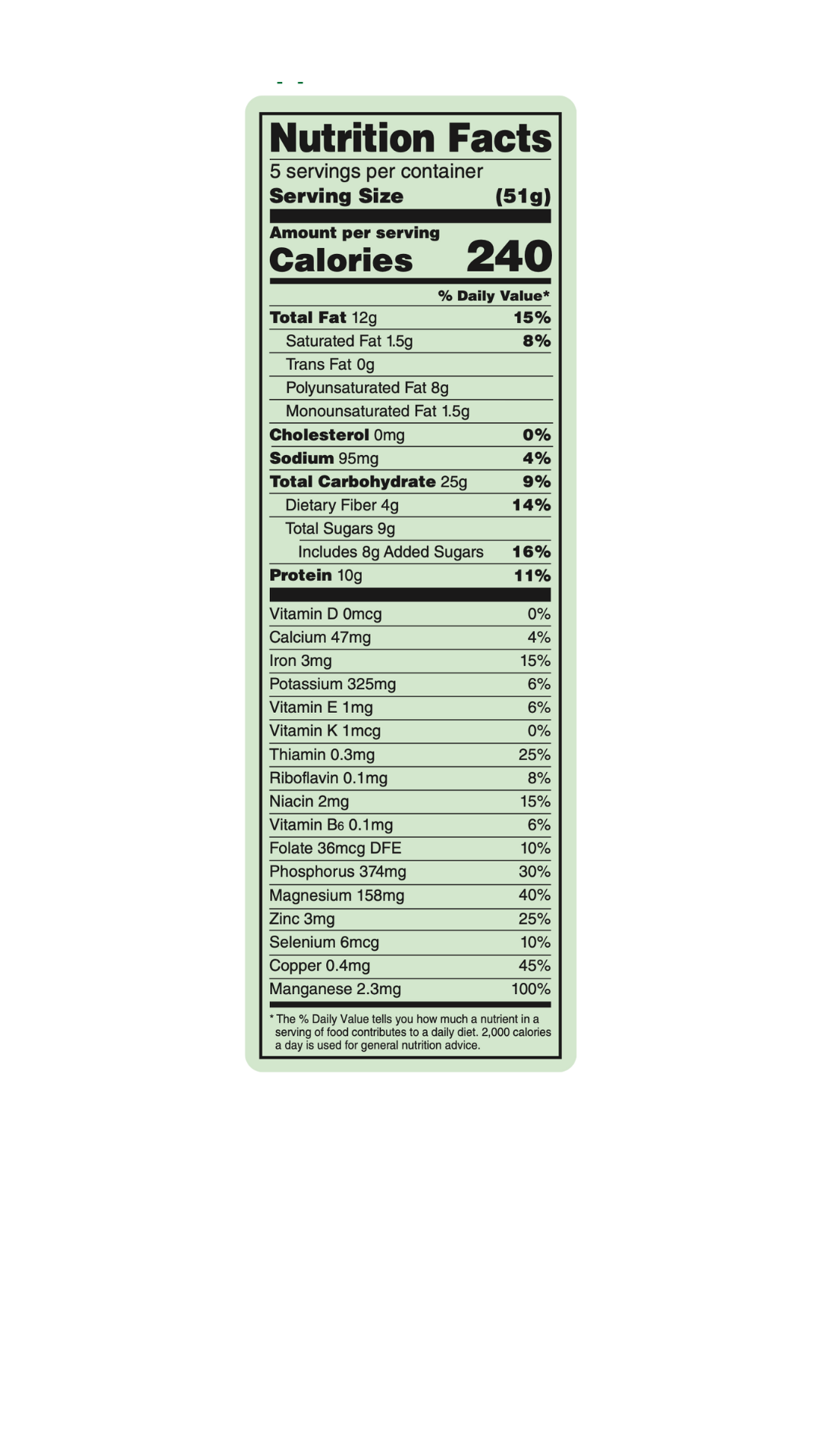 Apple & Cinnamon Superseed Oatmeal Nutrition label