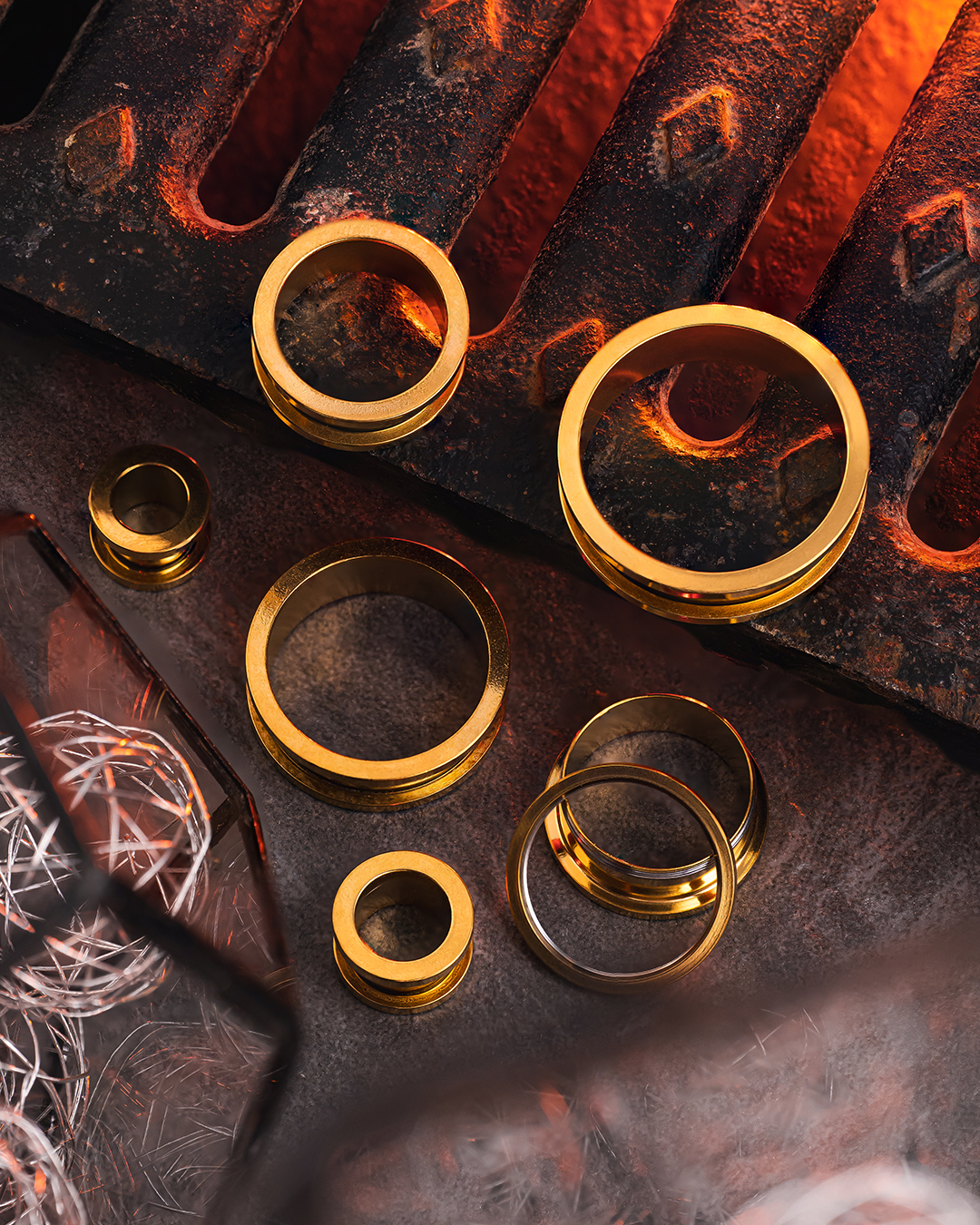 Cool  Gold Screwback Stainless Steel Tunnel