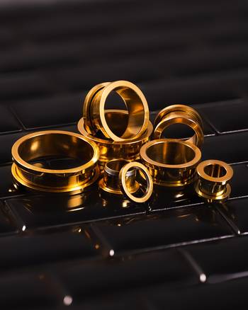 Alternative Gold Screwback Stainless Steel Ear Tunnel