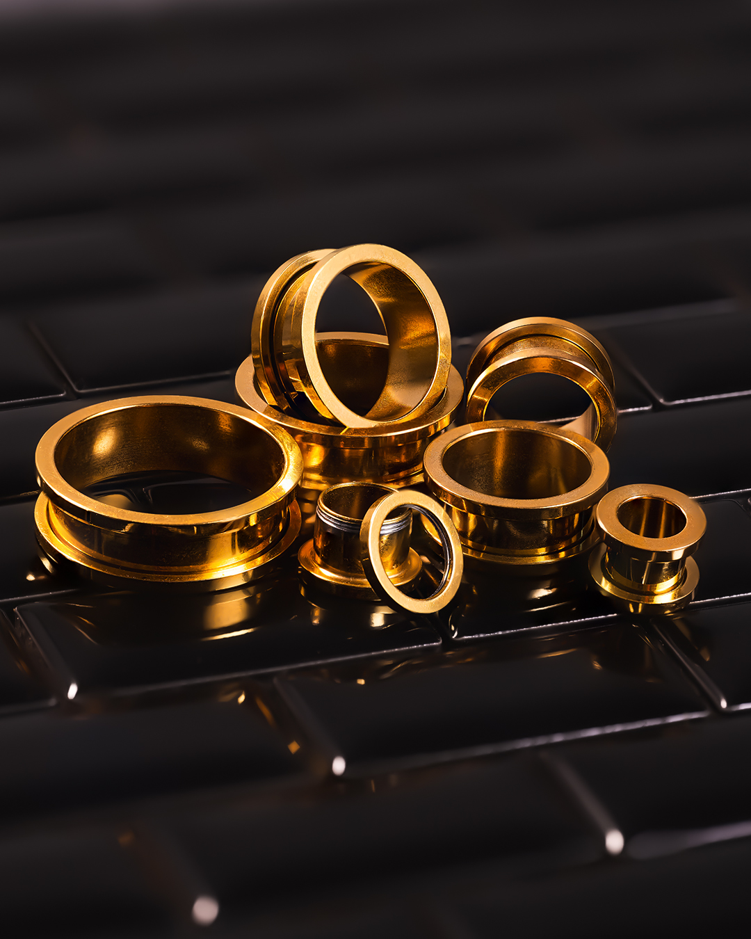 Alternative Gold Screwback Stainless Steel Tunnel