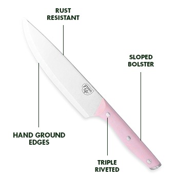 5-Piece Pink Green Life High Carbon Stainless Steel Knife Set with Covers