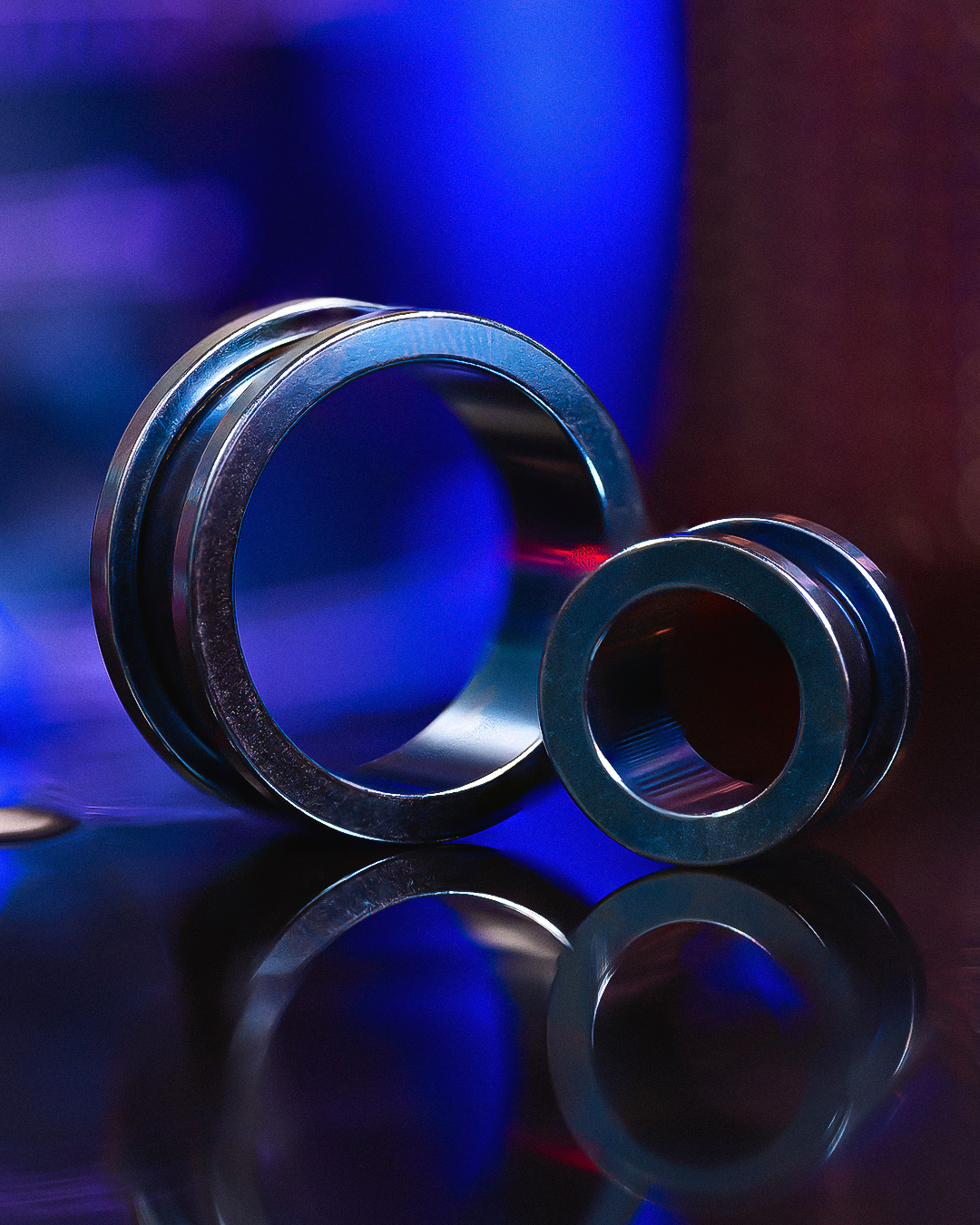 Ocean Blue Metal  Blue Screwback Stainless Steel Tunnel