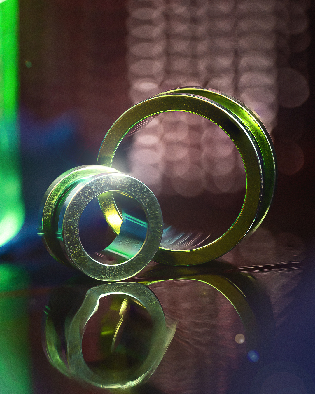 Vibrant Green Metal Green Screwback Stainless Steel Tunnel