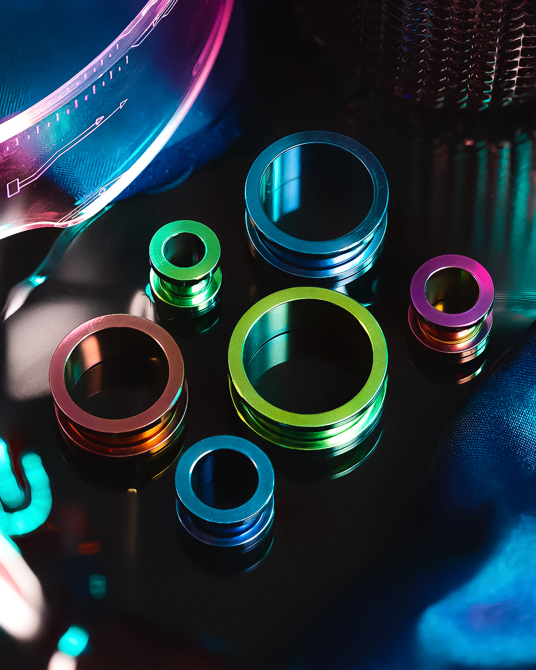 Neon Coloured Metal  Green Screwback Stainless Steel Tunnel