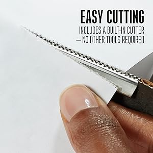 Includes integrated cutter