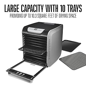 Large capacity with 10 Trays