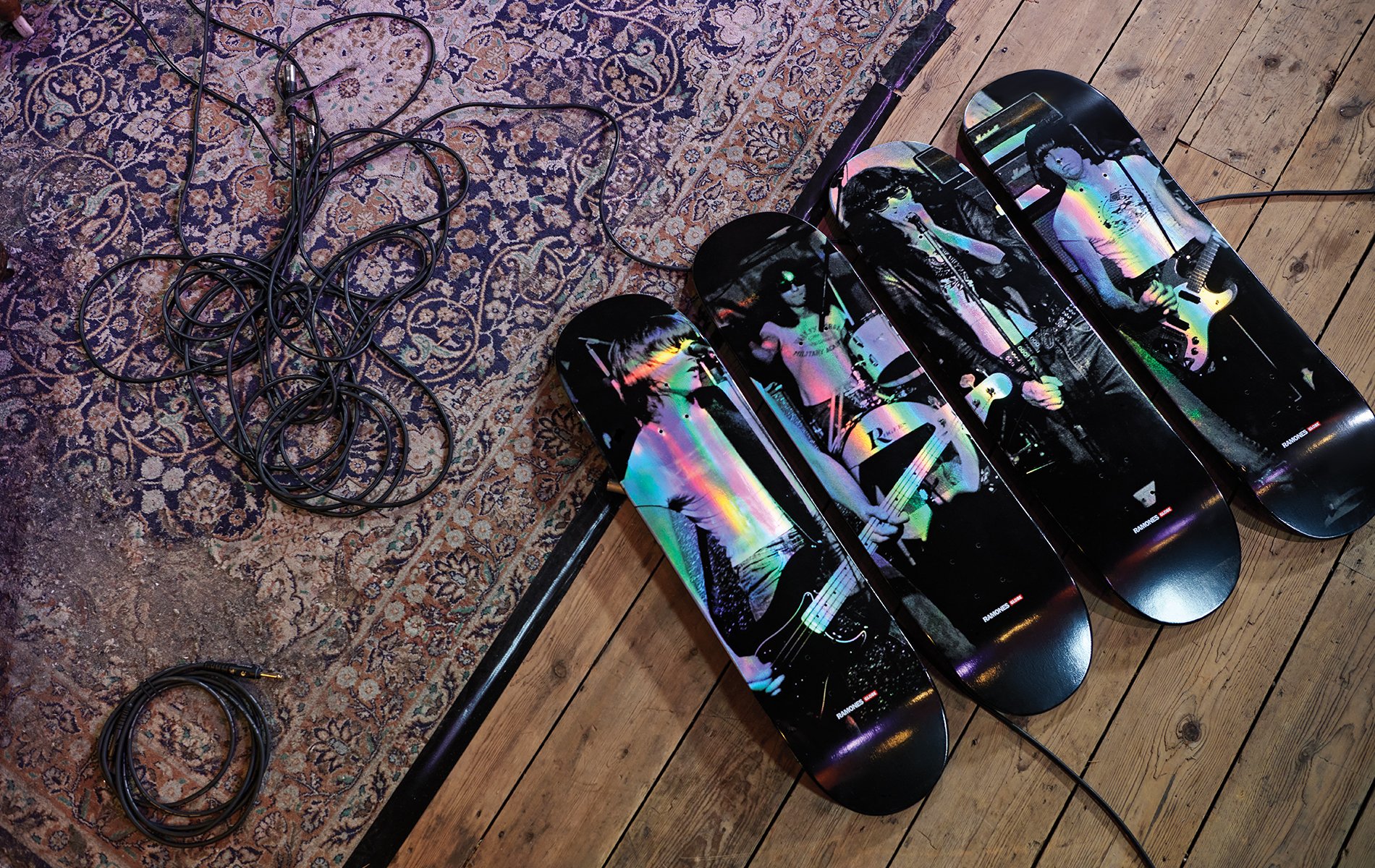 limited edition globe x ramones skateboards prism finish