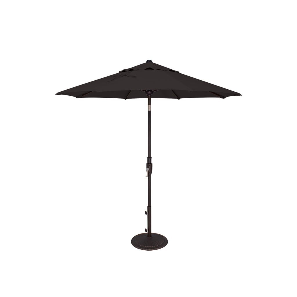 black patio umbrella nearby PatioKingdom Market Base Water Filled Kingdom Up Round Market Patio Umbrella. AreShark 9 FT Patio Umbrella
