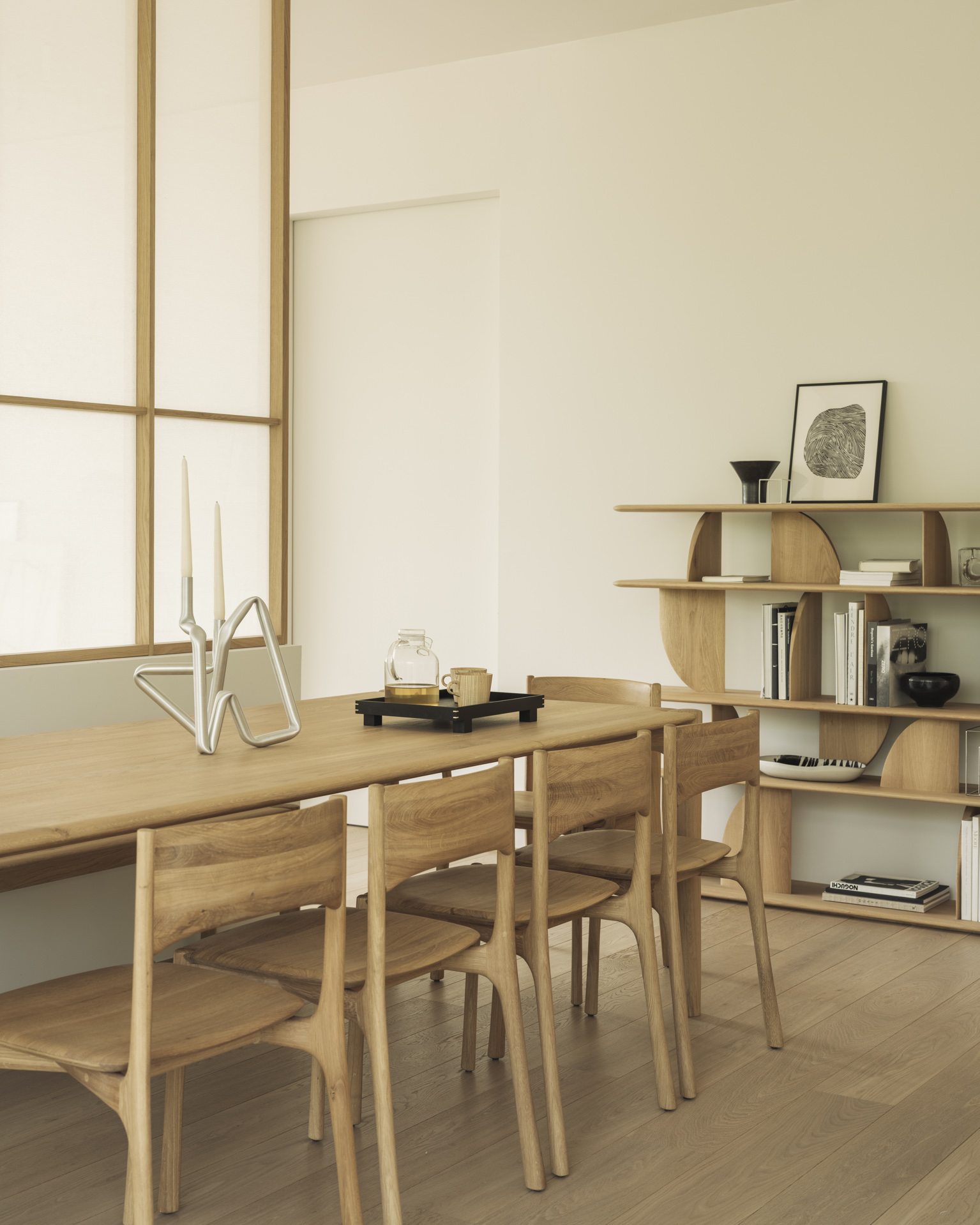 Ethnicraft Oak PI Dining Chair without Armrest