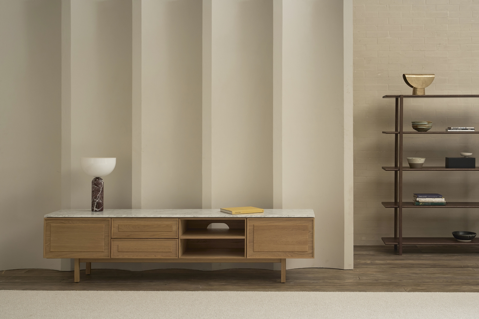 Yorke Marble TV Unit - 2 Drawers/2 Doors
