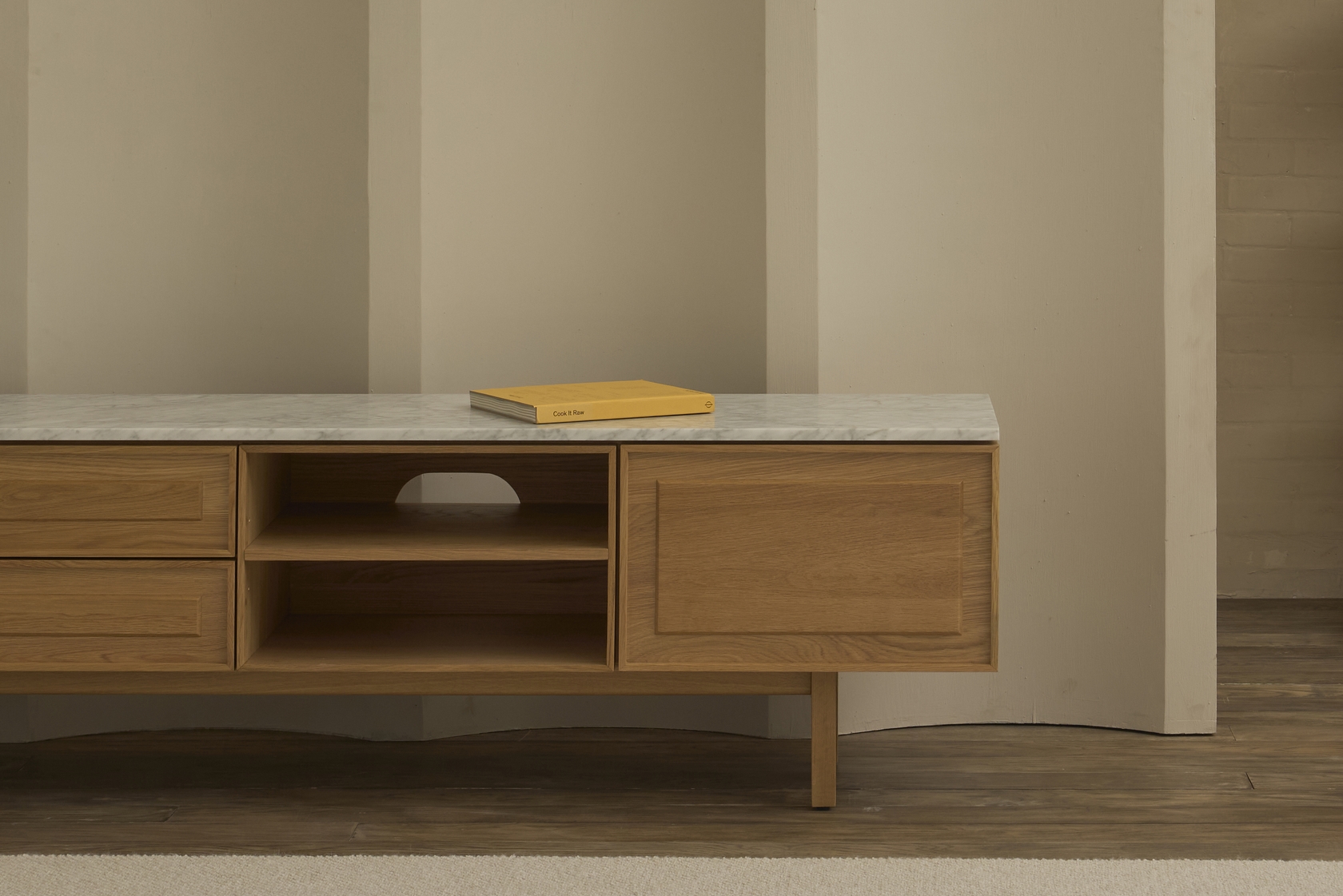 Yorke Marble TV Unit - 2 Drawers/2 Doors