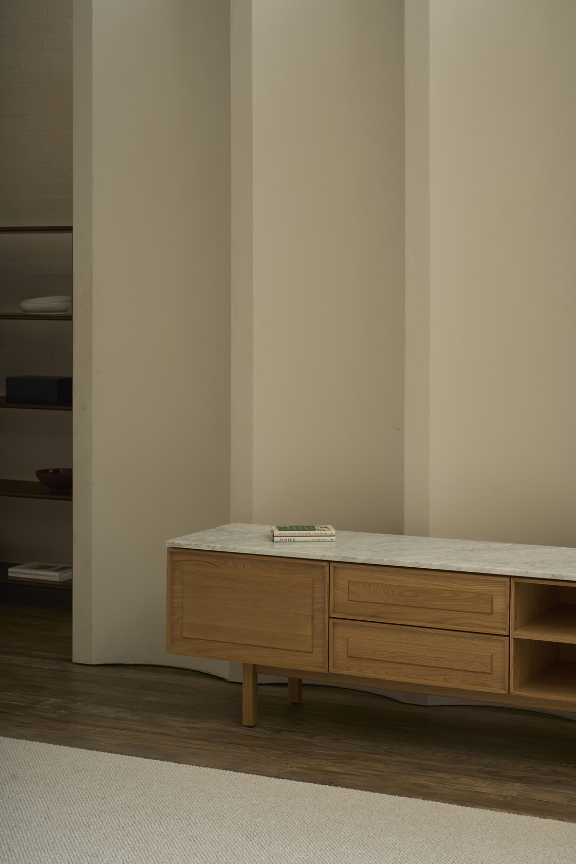 Yorke Marble TV Unit - 2 Drawers/2 Doors