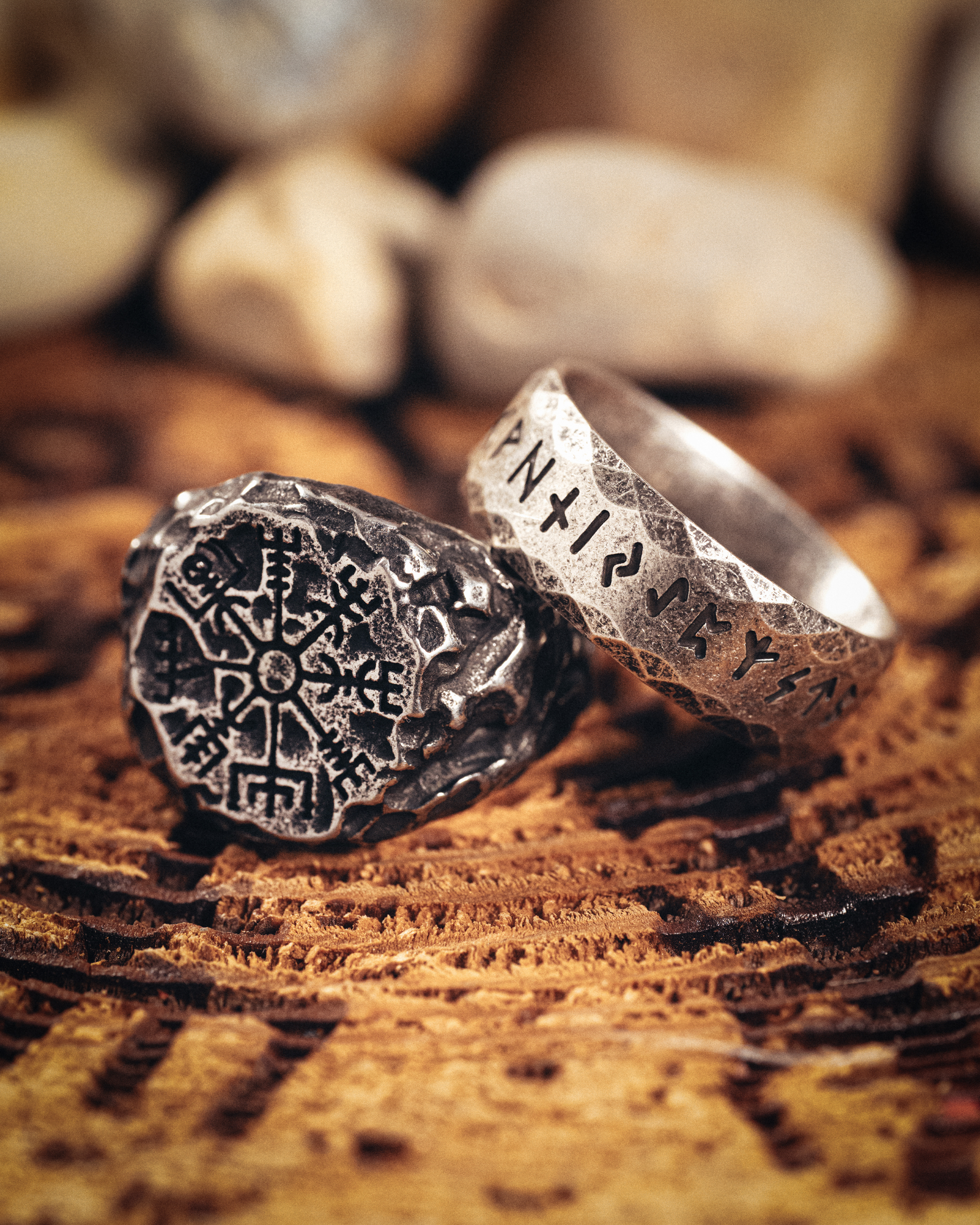  Silberner Runenrad-Wikingerring