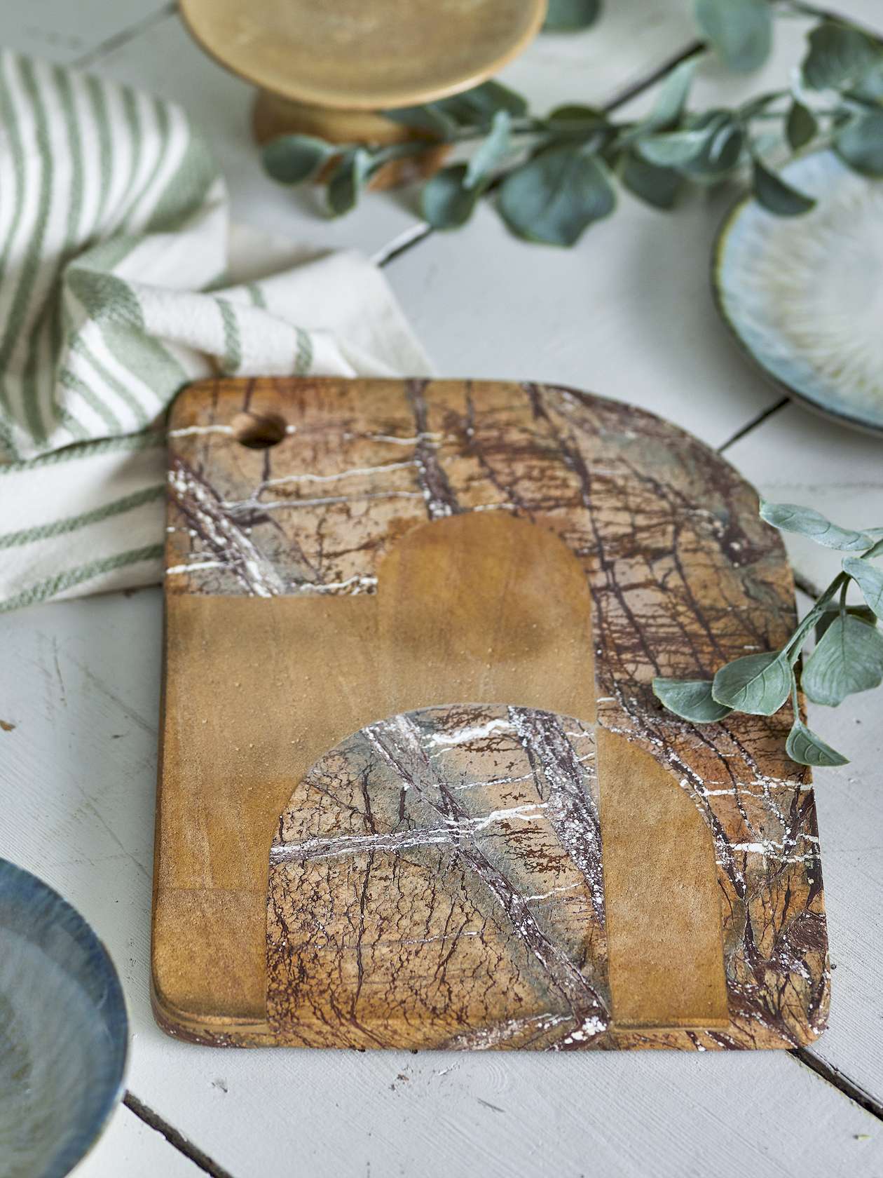 Abrianna Marble Cutting Board - Brown