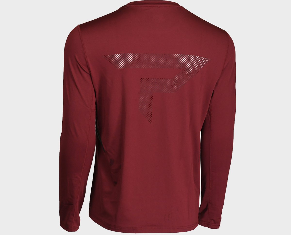 Men's Performance Long Sleeve Tee - Pomegranate -Back View
