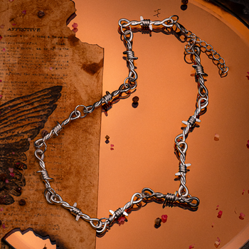 Silver Barbed Wire Necklace
