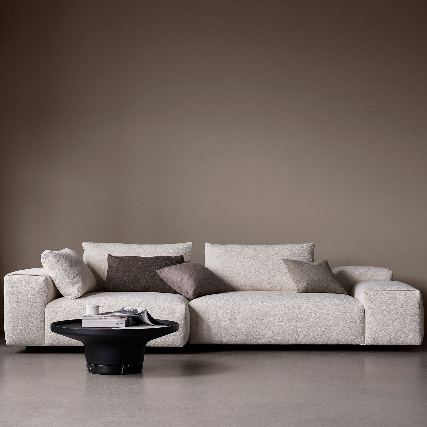 Pontone L Shape Sofa - White Boucle-Cuddle 02 - Floor Stock