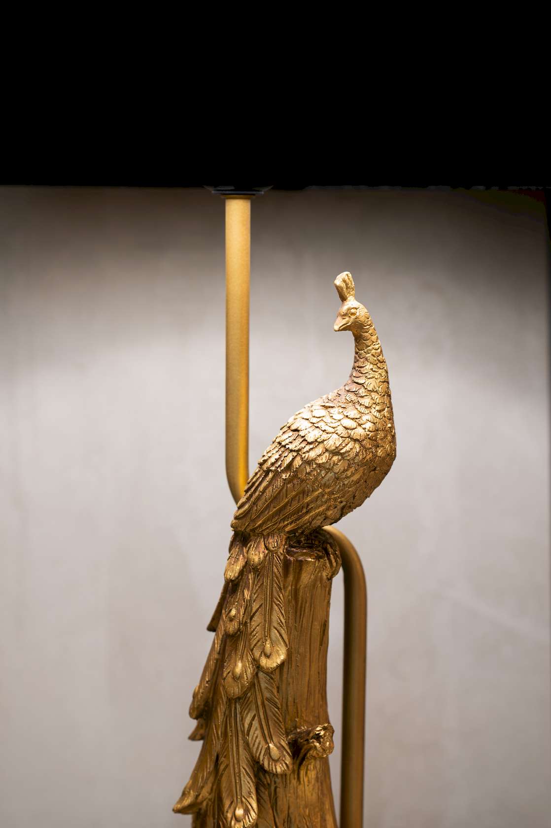 Peacock Table Lamp - Black - Floor Stock