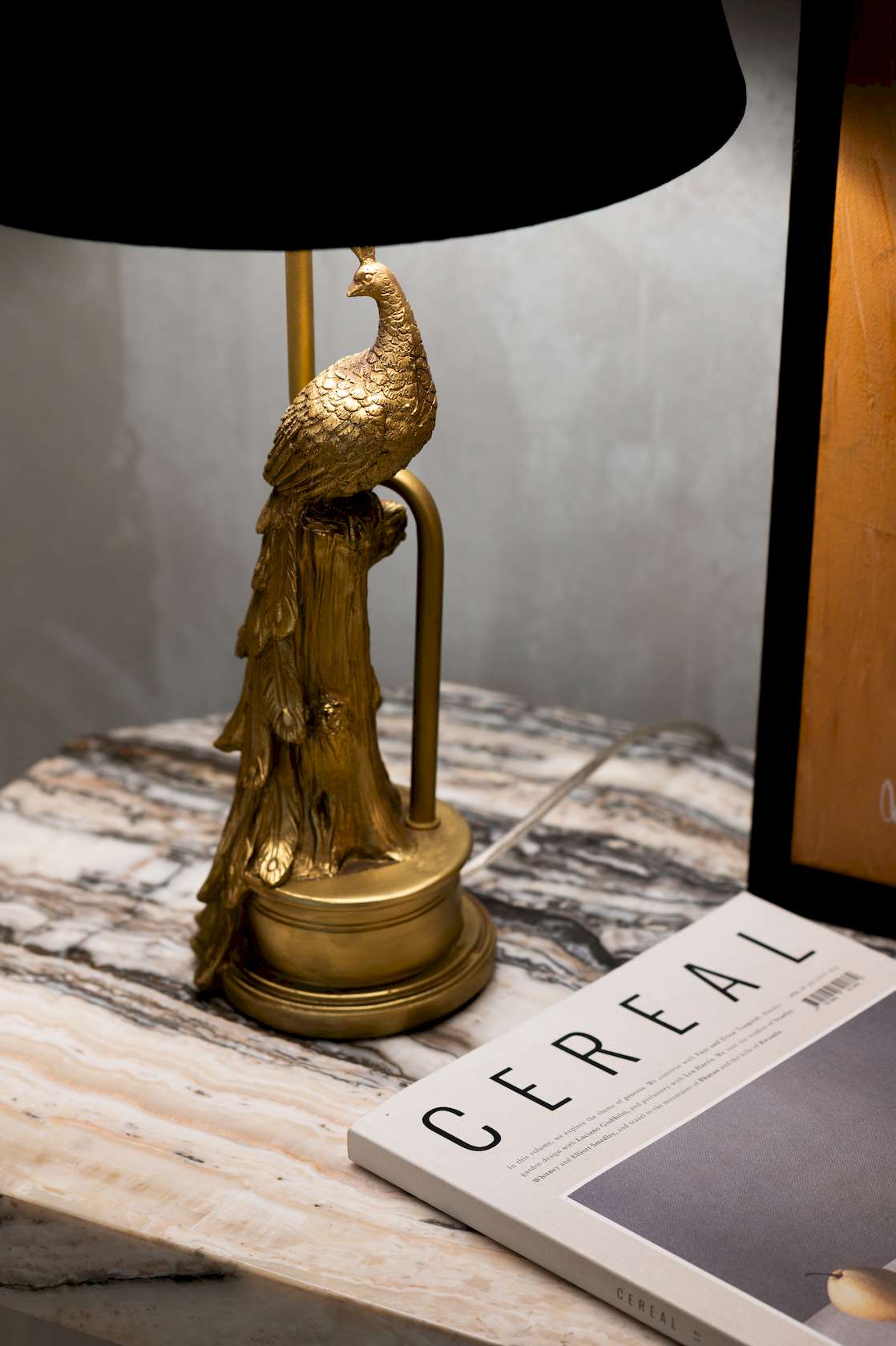 Peacock Table Lamp - Black - Floor Stock
