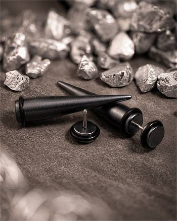 Alternative Stylish Black Fake Taper / Plug / Gauge