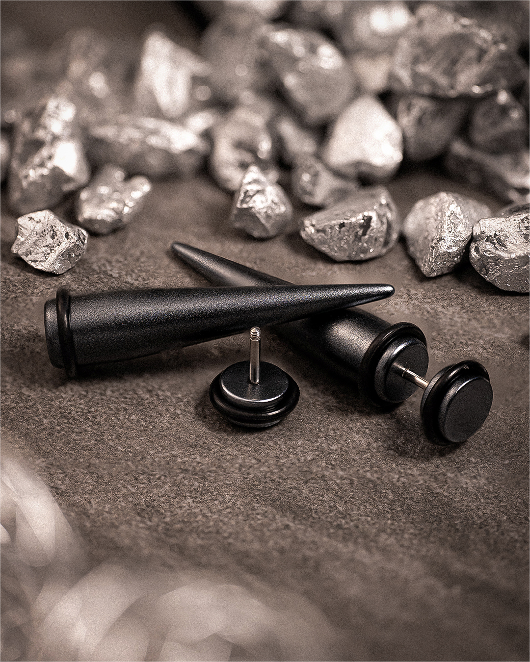 Alternative Stylish Black Fake Taper / Plug / Gauge