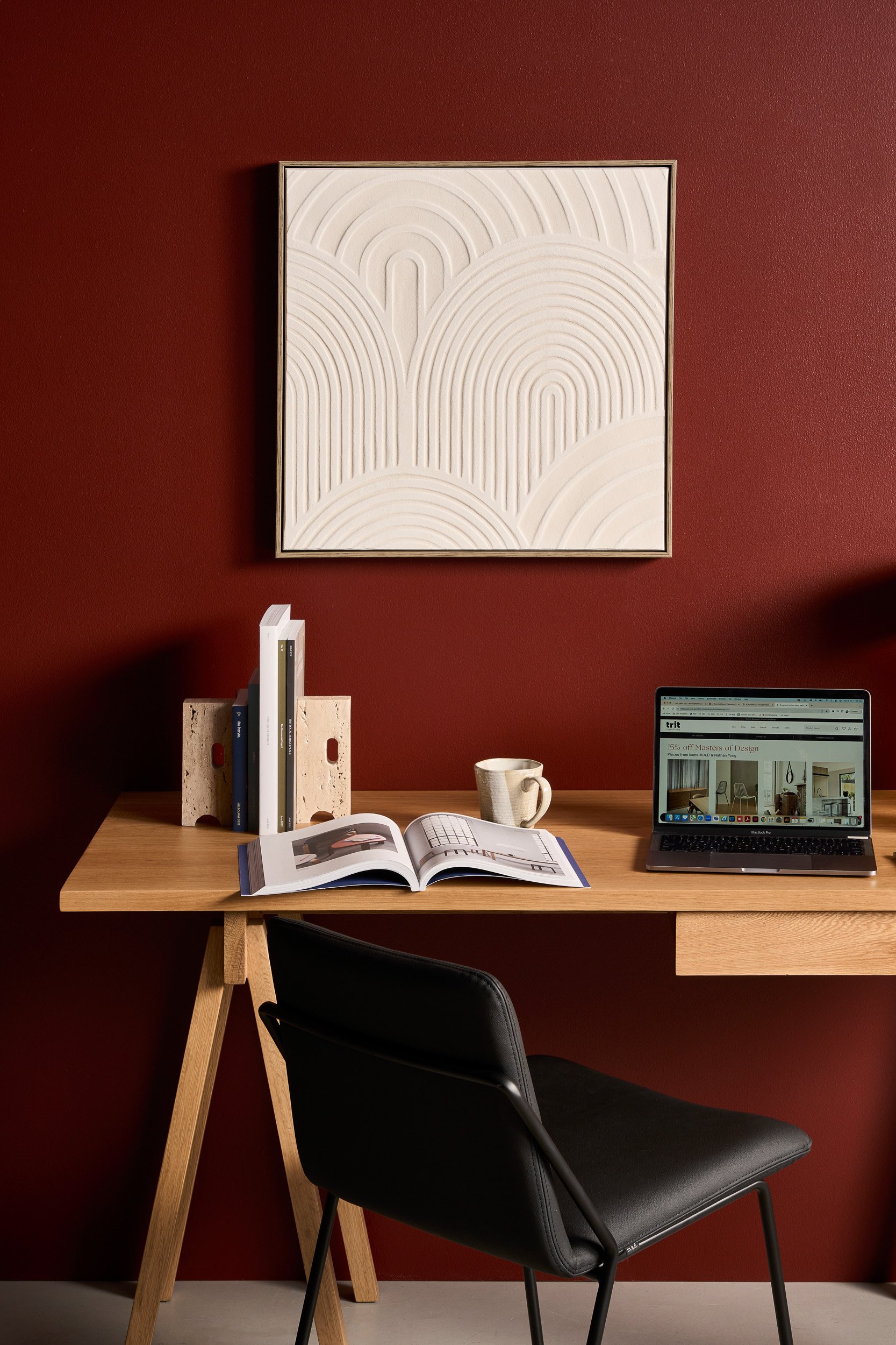 Sling Leather Dining Chair - Black Leather - Floor Stock