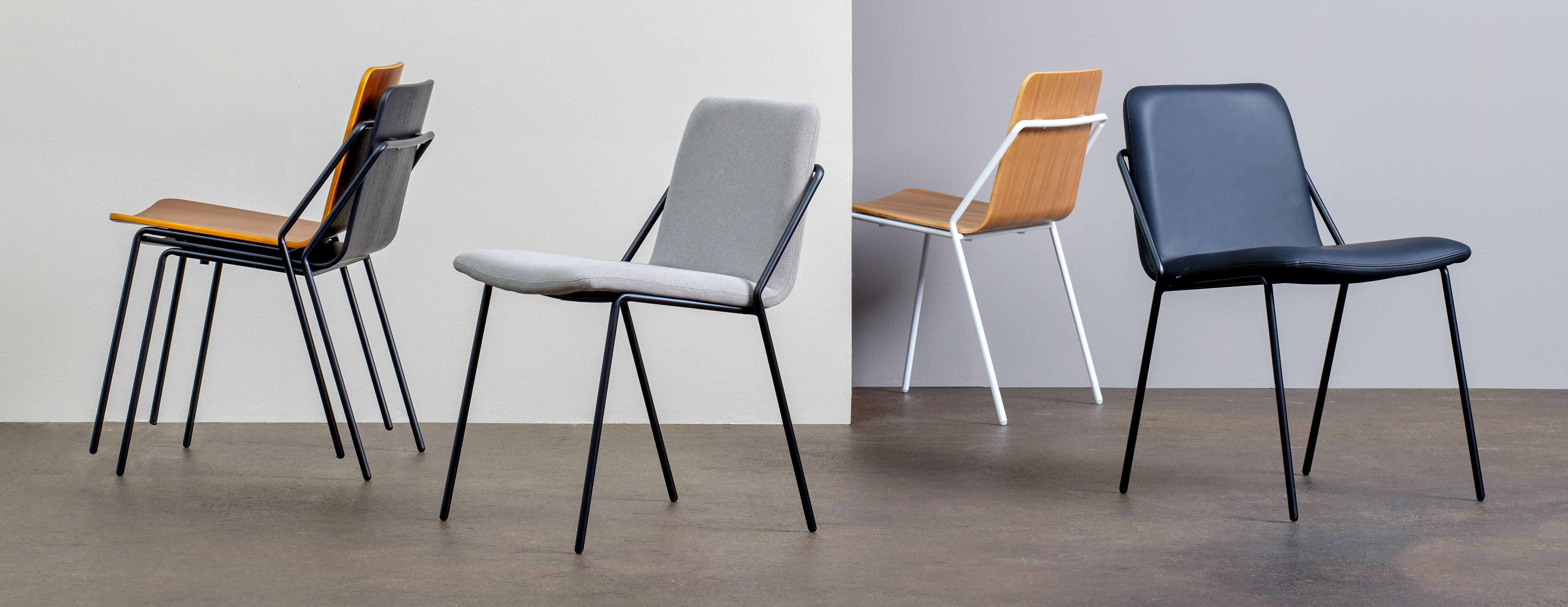 Sling Leather Dining Chair - Black Leather - Floor Stock