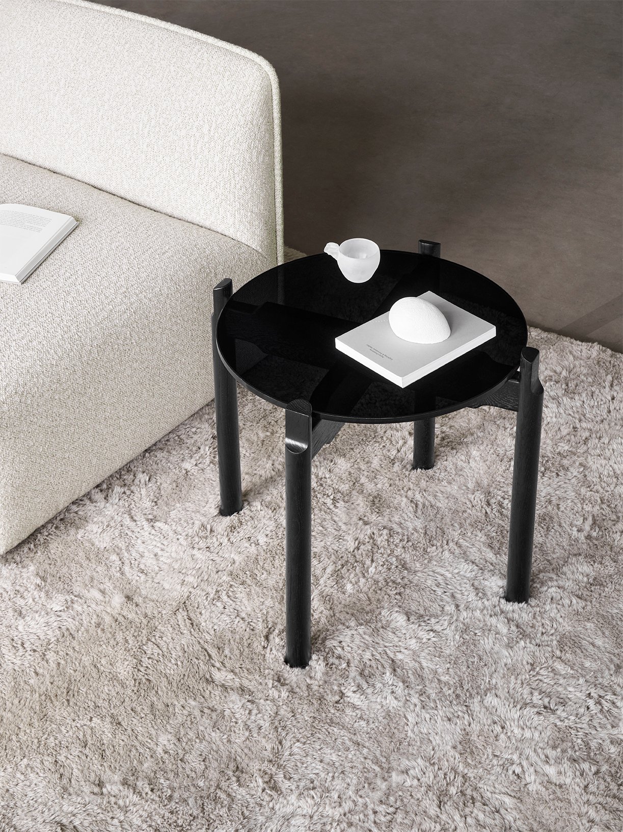 Notch Round Side Table - Small - Black - Floor Stock