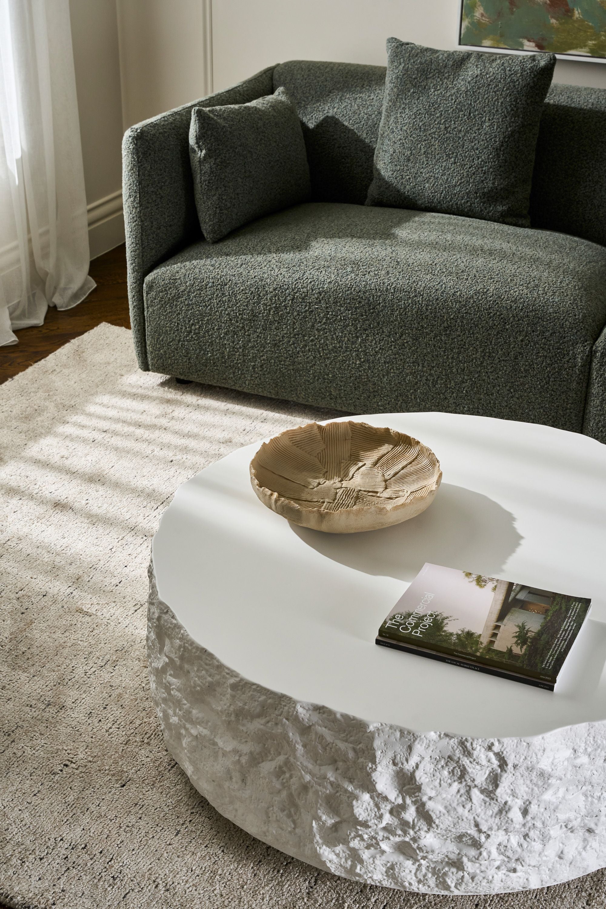 Iris Round Coffee Table - Ivory - Floor Stock