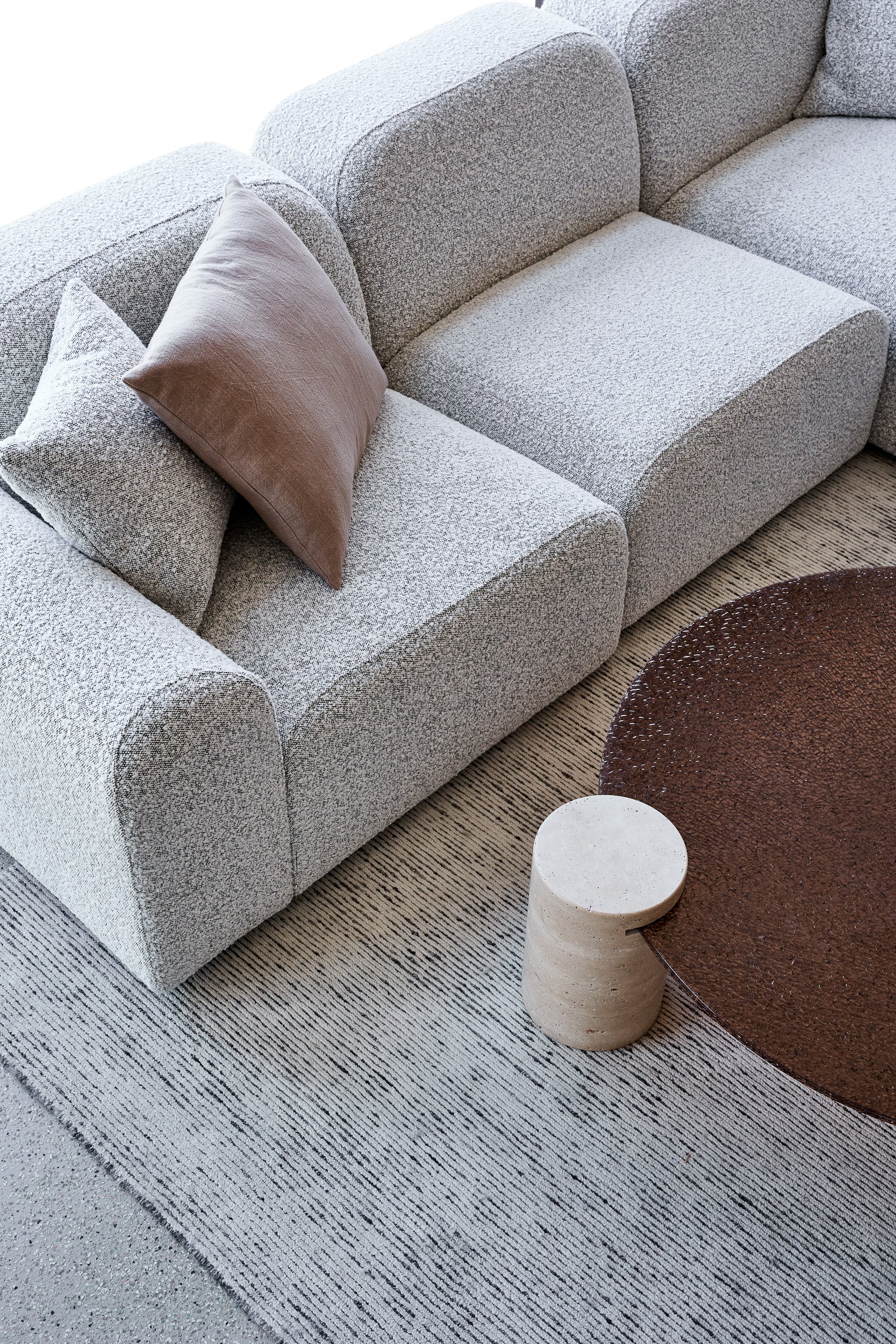 Ripple Coffee Table - Brown/Travertine - Floor Stock