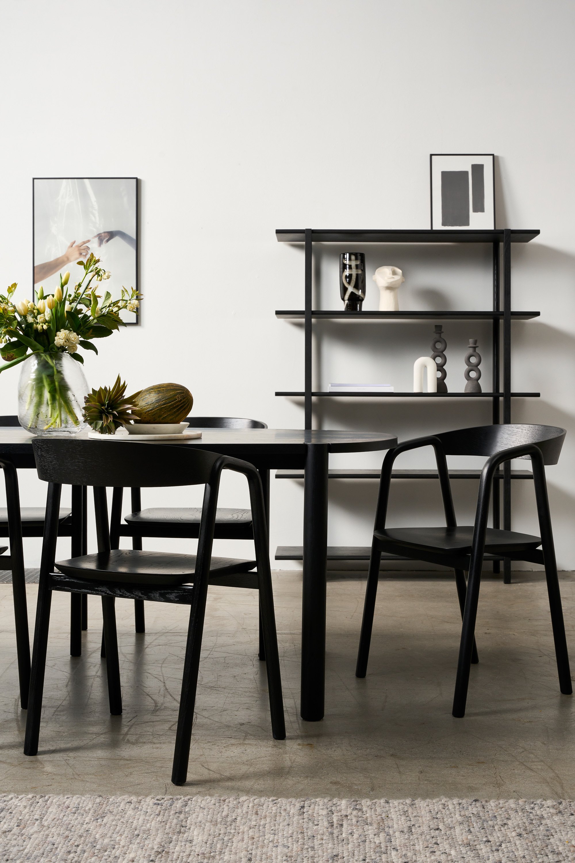 Cove Oval Dining Table - Black - 1600mm - Floor Stock