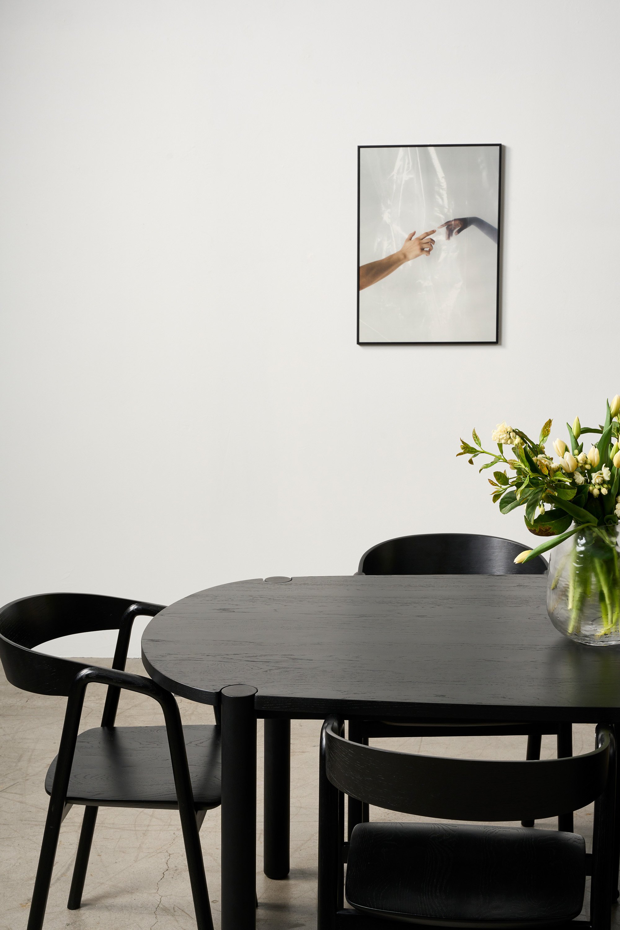 Cove Oval Dining Table - Black - 1600mm - Floor Stock