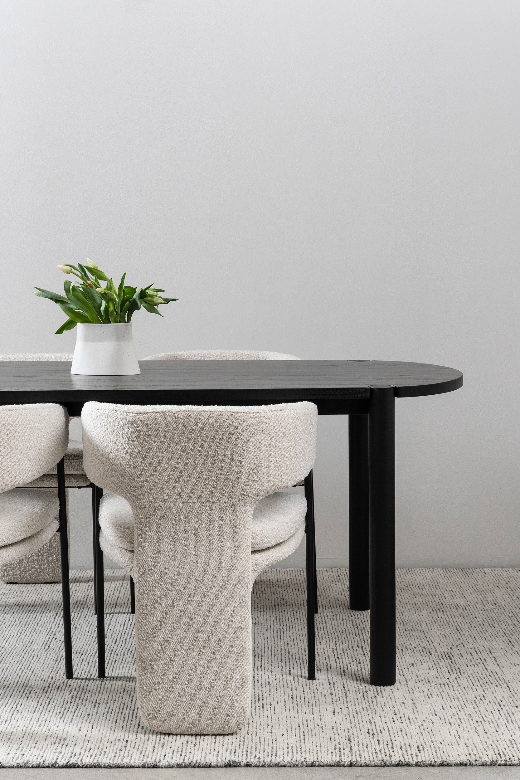 Cove Oval Dining Table - Black - 1600mm - Floor Stock