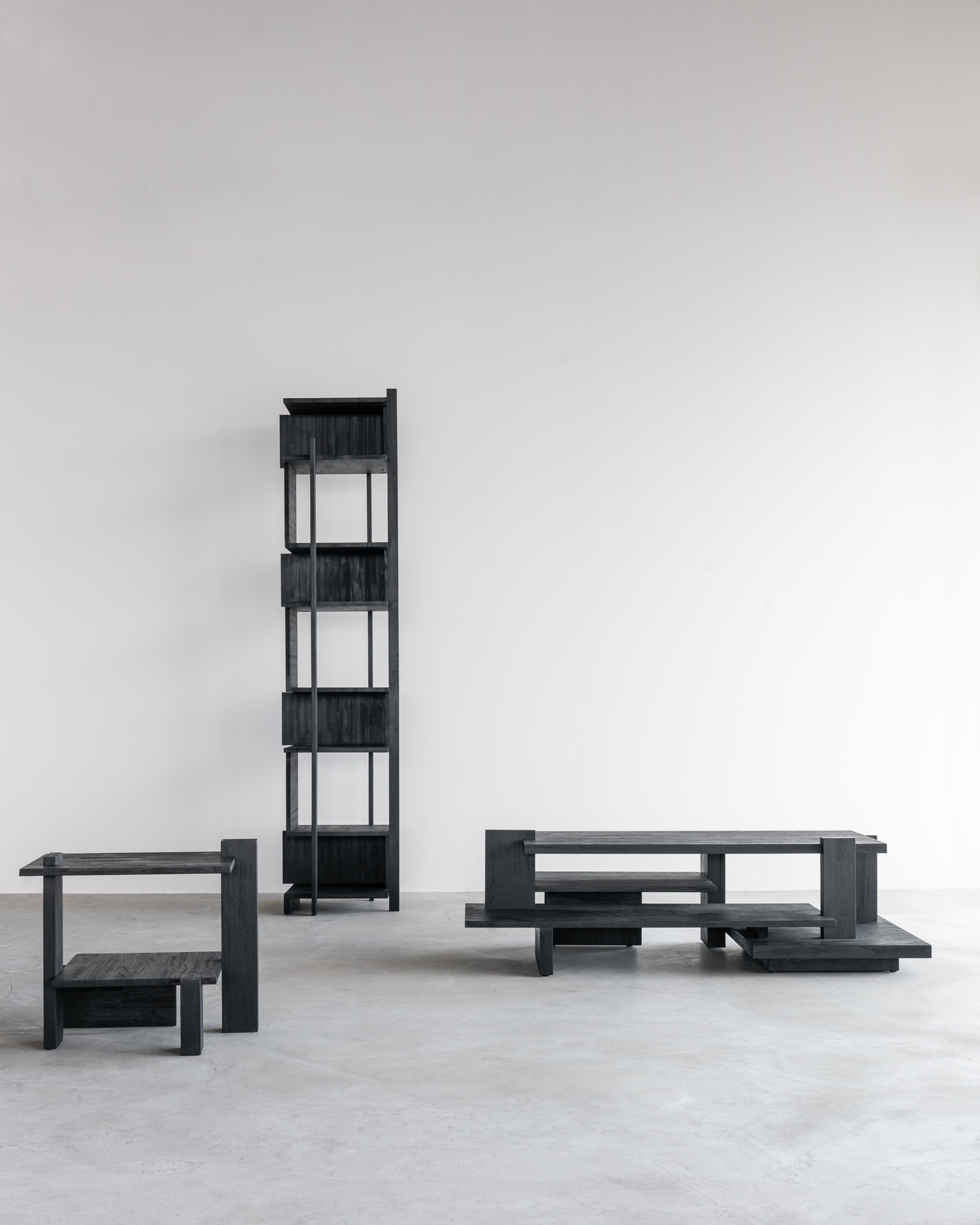 Ethnicraft Teak Abstract Coffee Table - Black - Floor Stock
