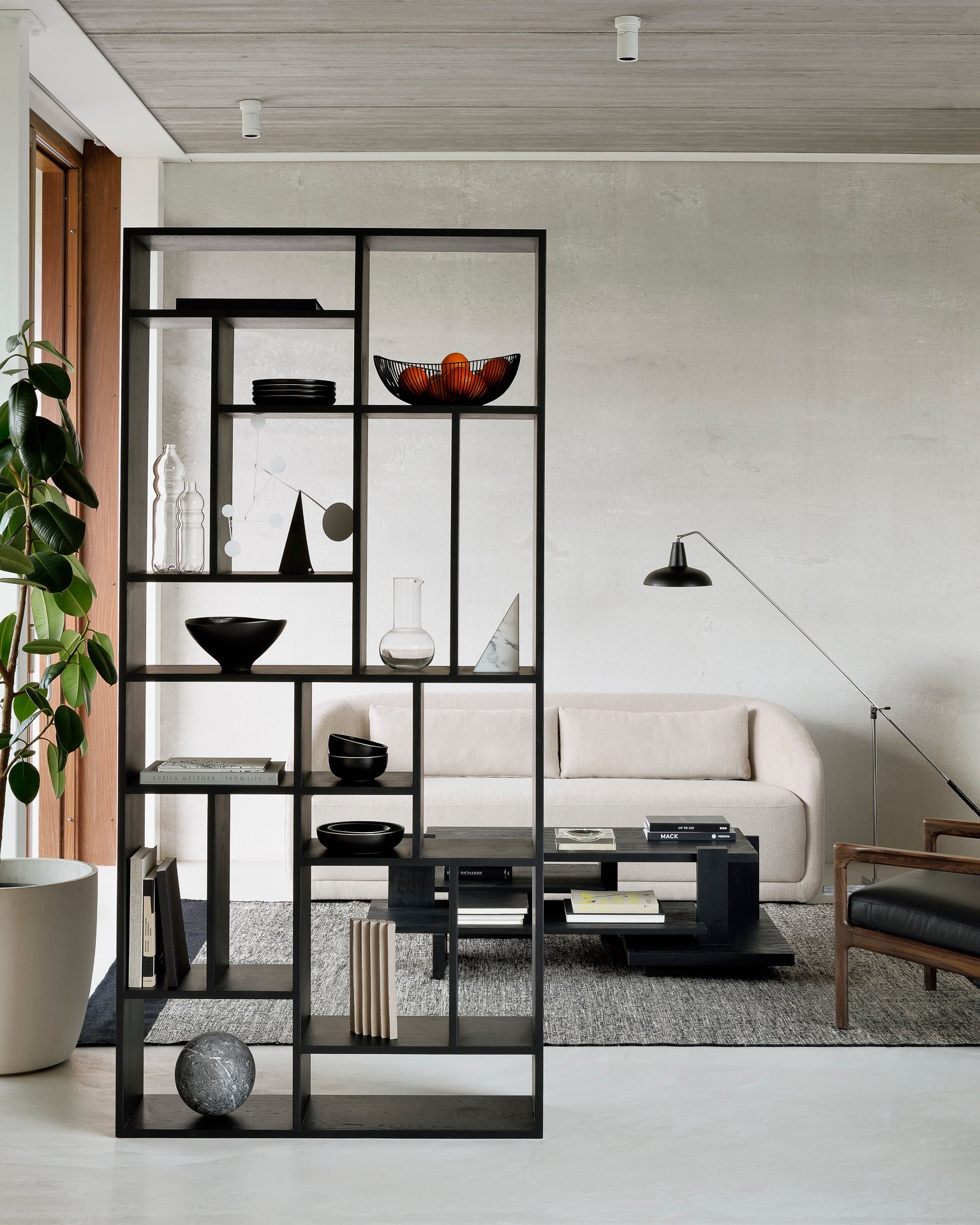 Ethnicraft Teak Abstract Coffee Table - Black - Floor Stock