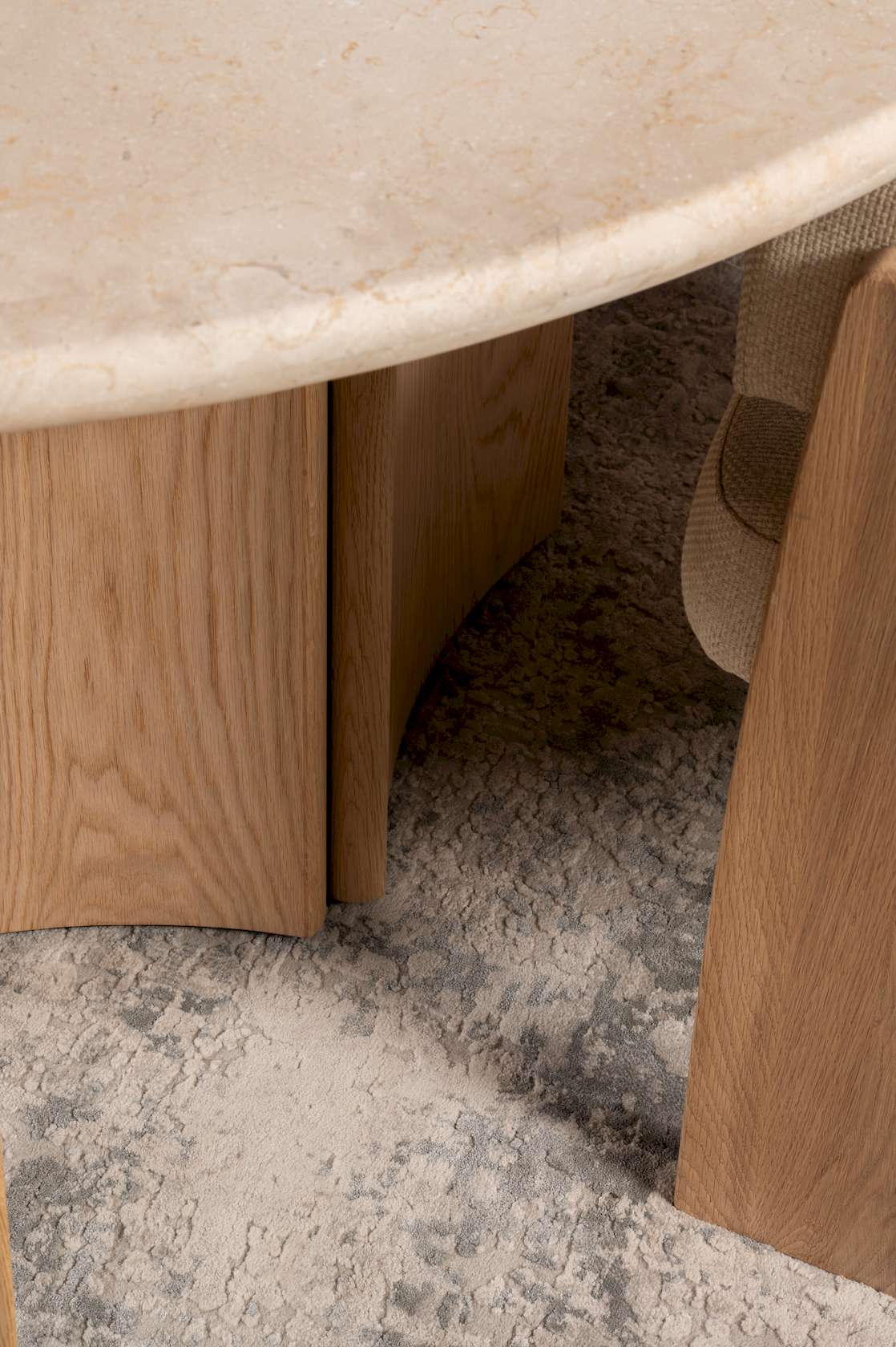 Senna Dining Table - Oak/Cream Marble - Floor Stock