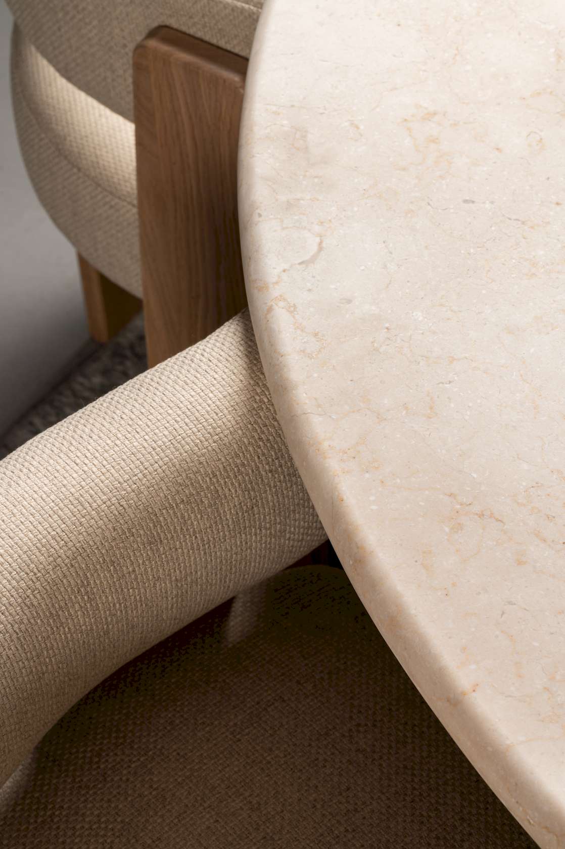 Senna Dining Table - Oak/Cream Marble - Floor Stock