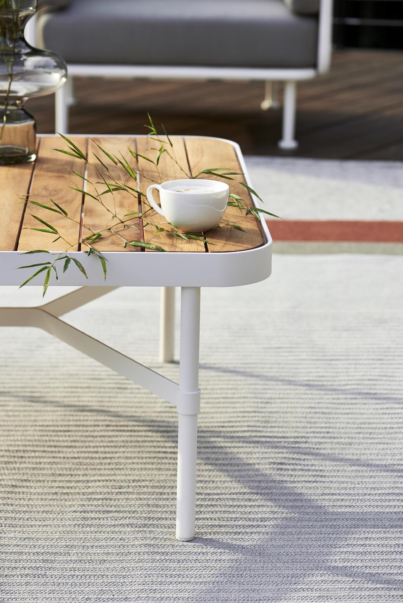 Mindo 100 Square Coffee Table - Off White - Floor Stock