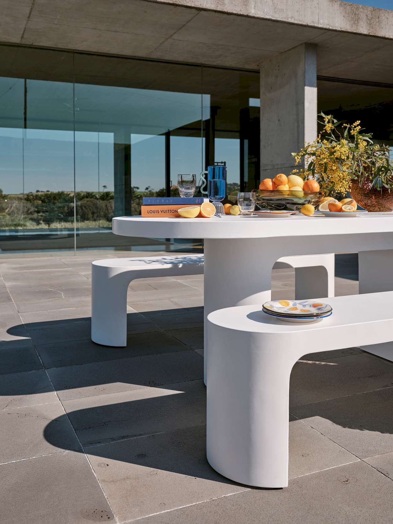 Bianco Bench - White Concrete - Floor Stock