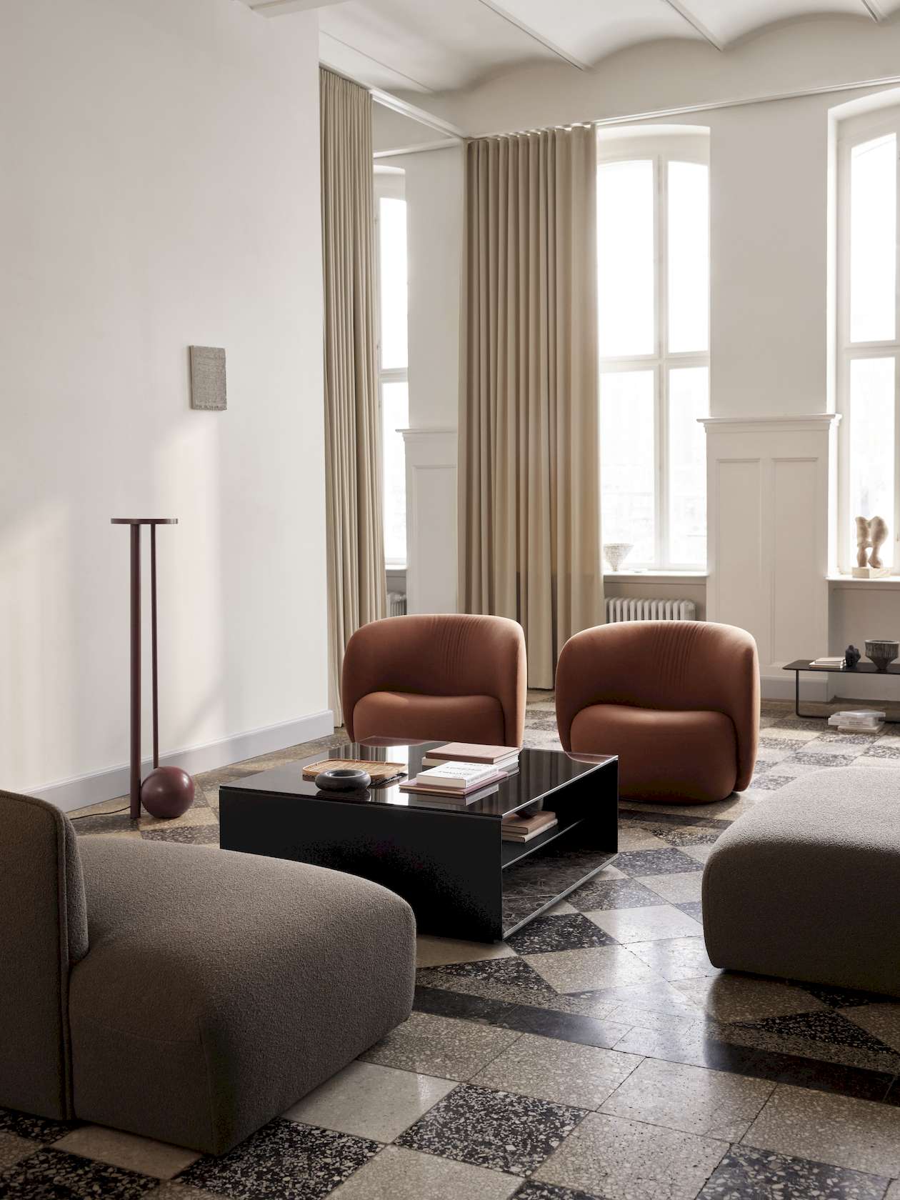 Ovata Swivel Large Lounge Chair - Grey-Alma 04 - Floor Stock