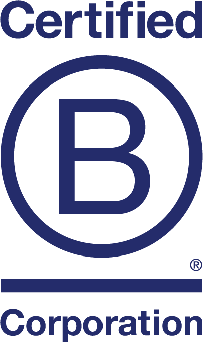 Navy Certified B Corporation logo pete and gerry's organic eggs