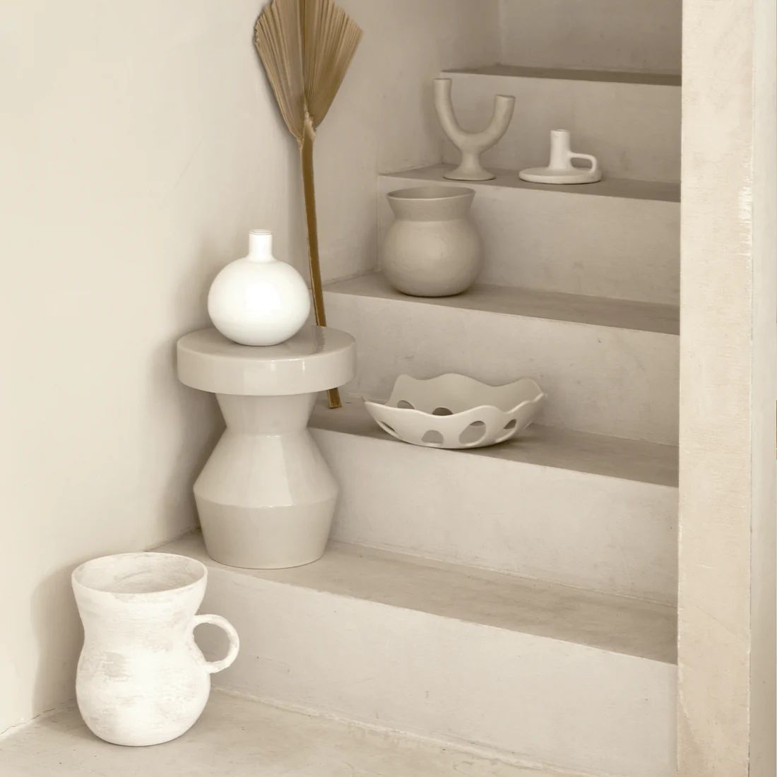 Sculptural Side Table - Natural - Floor Stock